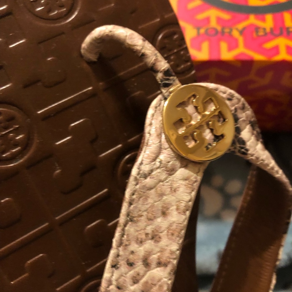 Tory Burch Thora Python Print Sandals - image 4